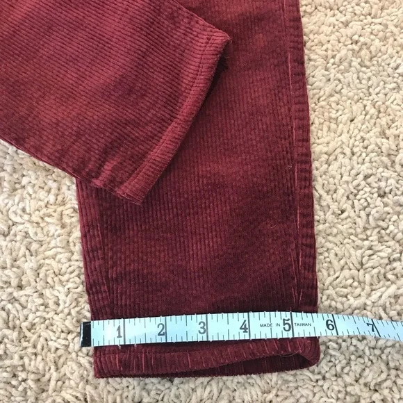 Paige Hoxton Ankle Skinny Burgundy Cords Size 30